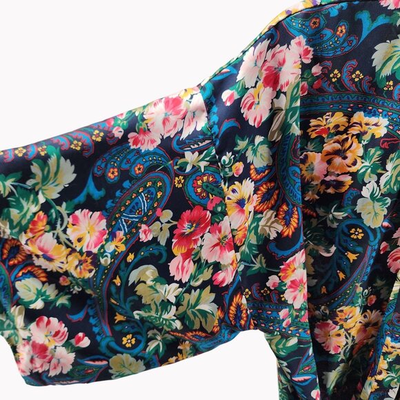 Victorias Secret Vintage Kimono Robe Floral Paisley Belted One Size - Picture 2 of 5